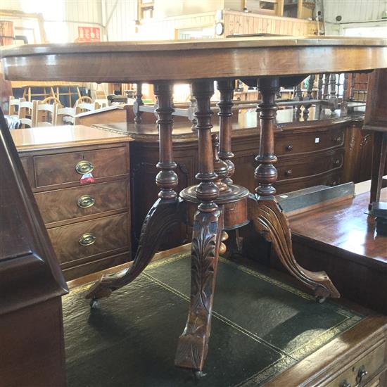 Victorian inlaid loo table(-)